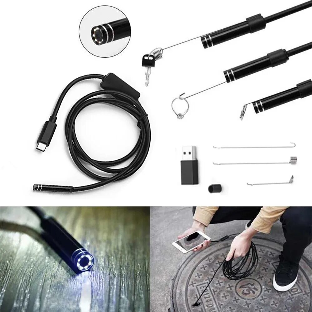Usb камера android. Юсб эндоскоп камера для андроид. гибкий эндоскоп usb, 1 м, android/pc. эндоскоп для андроид type c. бороскоп 8мм для андроид.