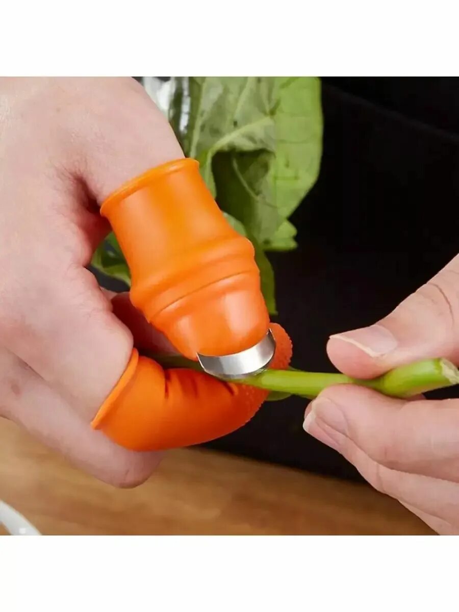 Силиконовый нож на палец. Секатор нож для пальца. Напальчник садовый с лезвием. Секатором палец. Напальчник с ножом.