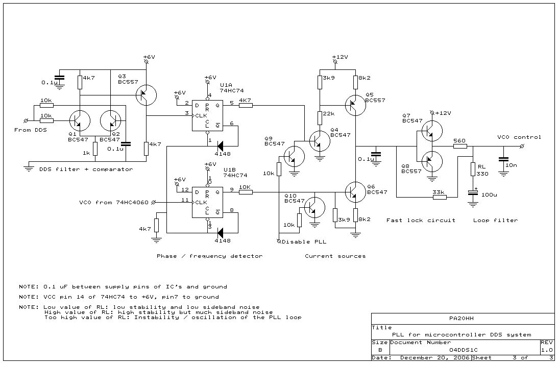 Phase loop. Frequency phase detector. pll circuit. diode phase detector. pll fm demodulator.