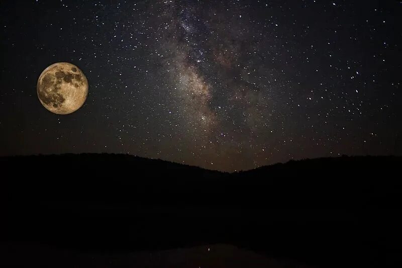 Wallpaper : landscape, night, sky, Moon, moonlight, atmosphere, astronomy, Auror