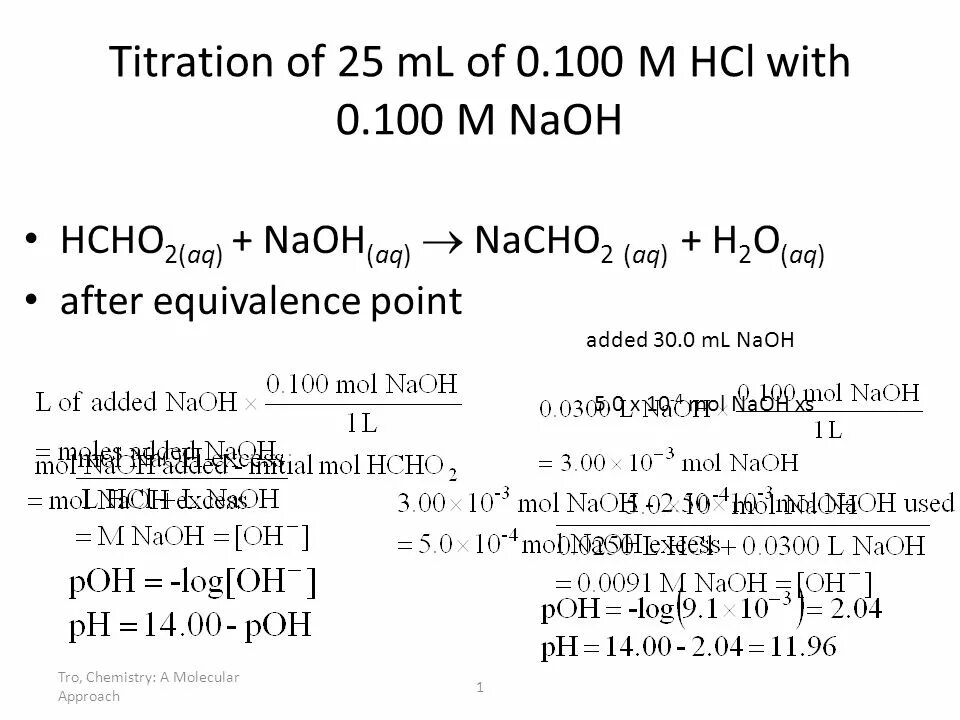 Химическое уравнение hcl naoh. Titration of HCL and NAOH. M HCL. PKA HCL. HCHO HCL.