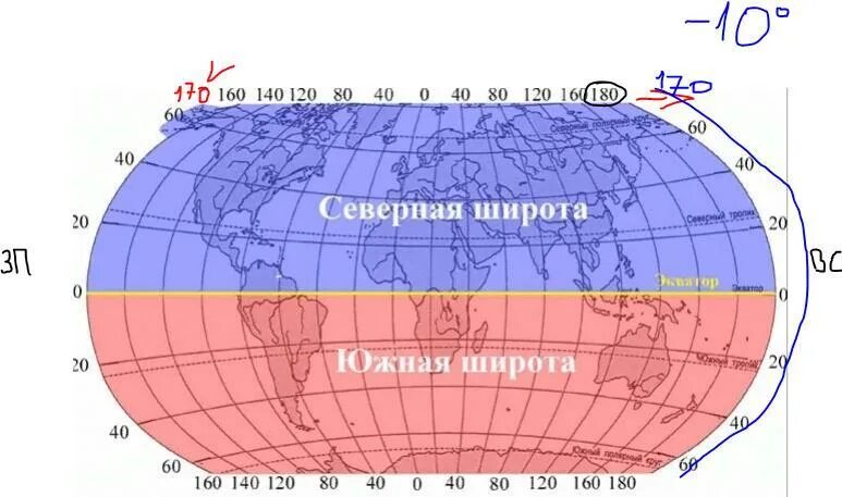 80 параллель на карте