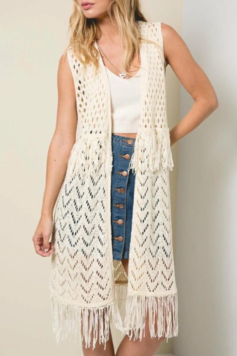 Вязаная длинная безрукавка. Жилет удлиненный. Длинный ажурный жилет. Вязаный удлиненный жилет. Жилет женский крючком.