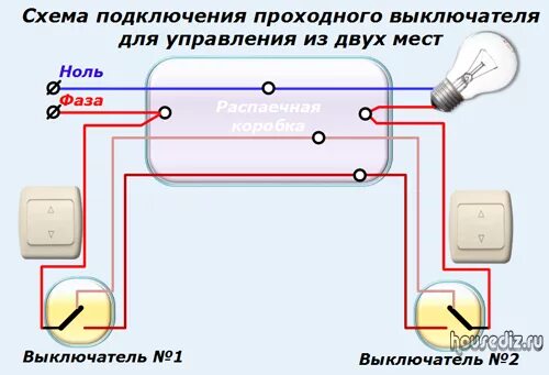 Схема подключения 2 лампочек и двух выключателей. Схемы подключения выключателей света проходной выключатель. Схема подключения лампочки с двумя проходными выключателями. Схема проходных выключателей с 2 лампами. Включи без подключения