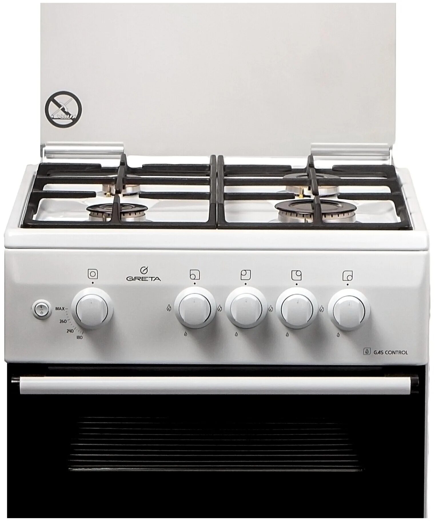 Газовая плита Greta GG 5072 CG 38(D) черное стекло купить в интернет-магазине Пр