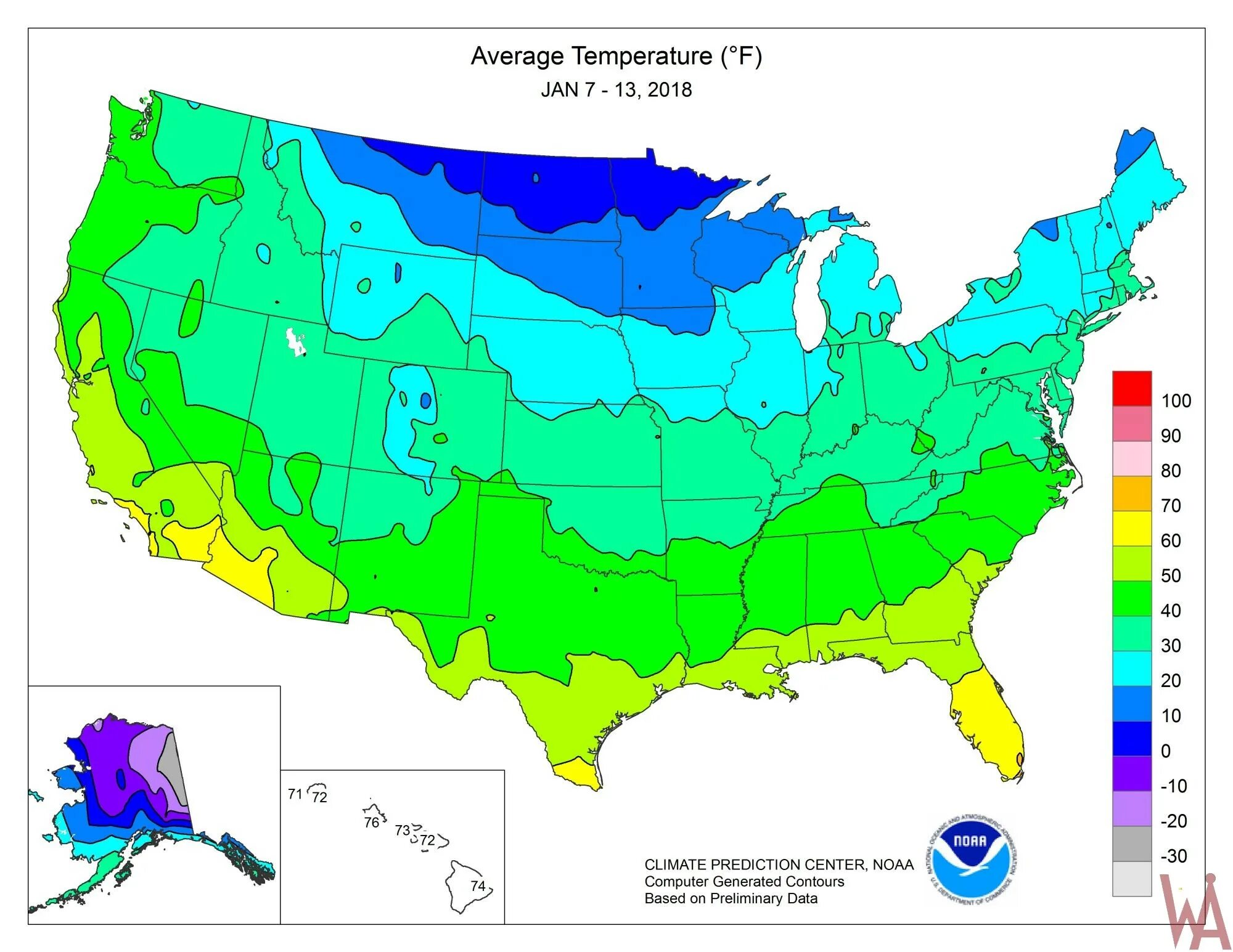 Температурная карта США. Карта температур США. USA climate Map. Average temperature. Средняя температура января и июля в сша