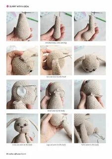 Утяжка мордочки вязаной игрушки зайки
