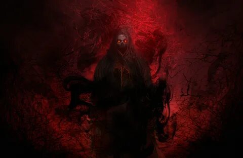 Free download HD wallpaper: black and red Grim Reaper wallpaper, death, the devi