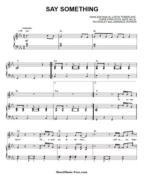 Say something words. Justin Timberlake say something. Say something Ноты. Say say say Ноты something для фортепиано. Say something Ноты для фортепиано.