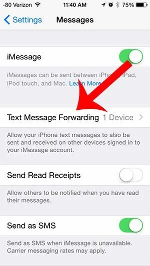 Text forwarding