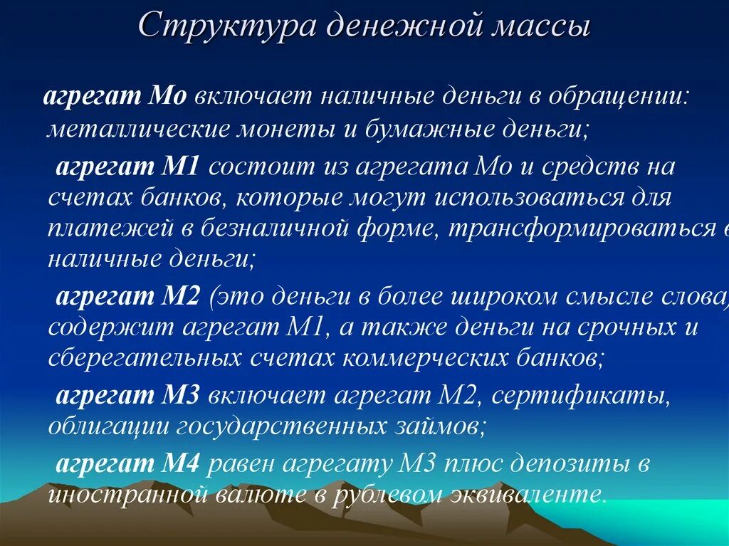 Состав денежной массы