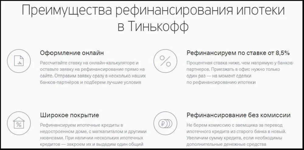 Тинькофф банк преимущества. Рефинансирование кредита. Рефинансирование ипотеки ставки банков. Преимущества тинькофф банка. Преимущества ипотеки для заемщика.