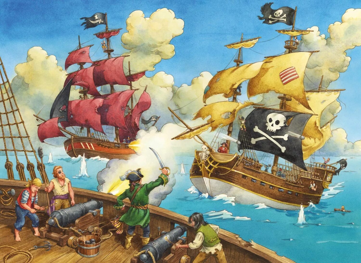 Нападение пиратов. Пазл Равенсбург пираты. Ravensburger 12 771 9 пираты. Пиратский корабль. Пазл пиратский корабль.