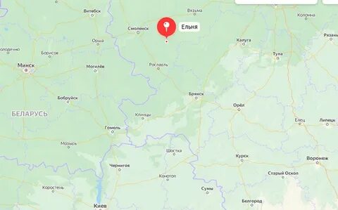 Ельня на карте