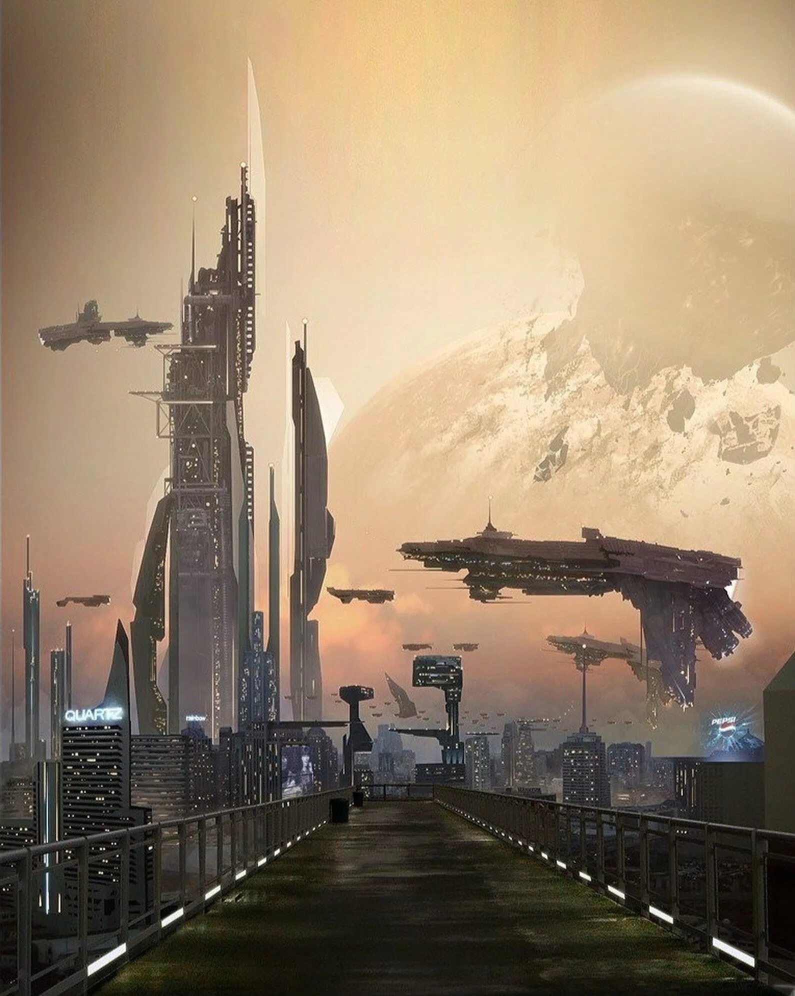Далекое будущее. Город будущего. Будущее фантастика. Космический город.