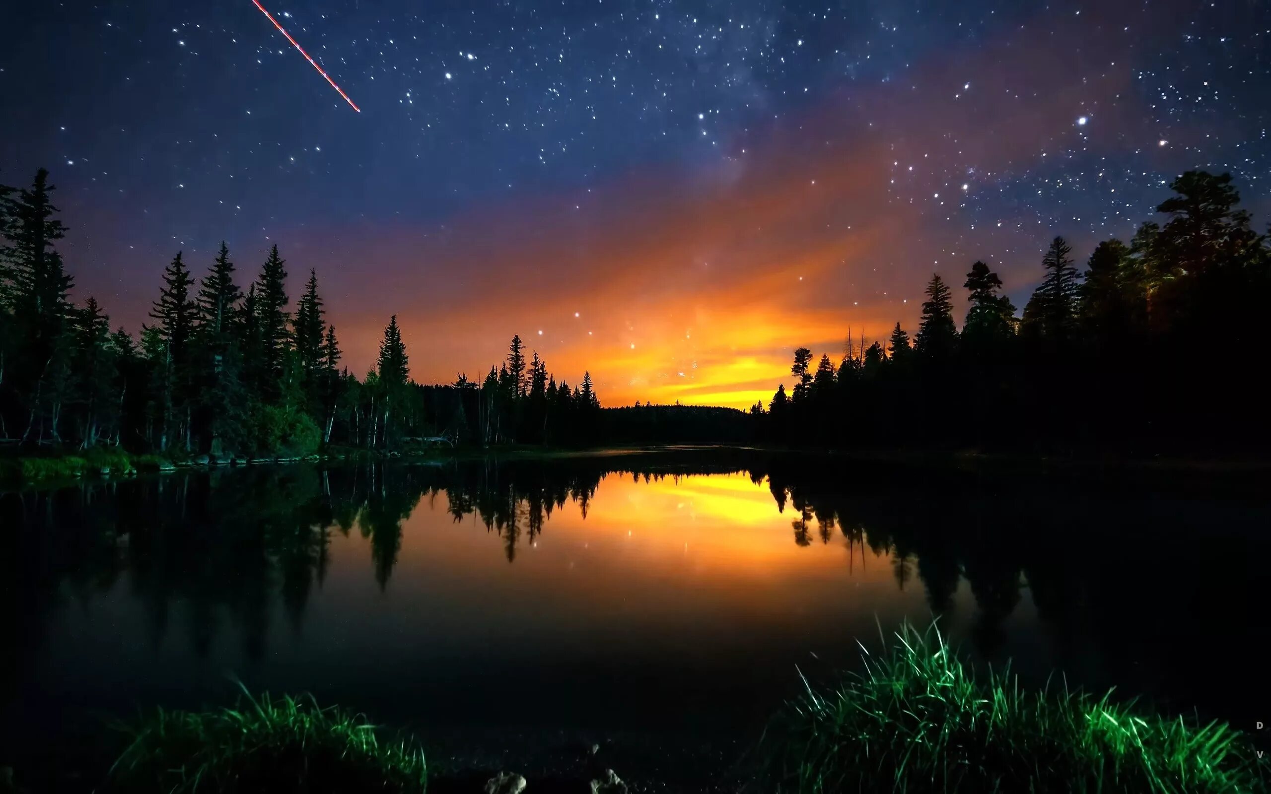 Лунный пейзаж. Короткая летняя ночь. Летняя звездная ночь. Коротка летняя ночь. Звездное небо.