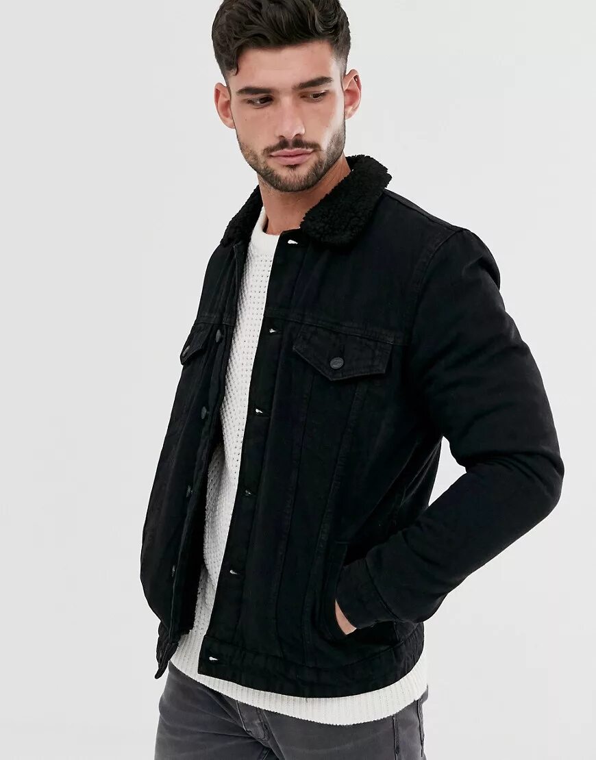 Куртка асос мужская джинсовая. Wrangler sherpa jacket black. Джинсовая куртка шерпа мужская. Джинсовка бершка мужская. Wrangler sherpa jacket black.