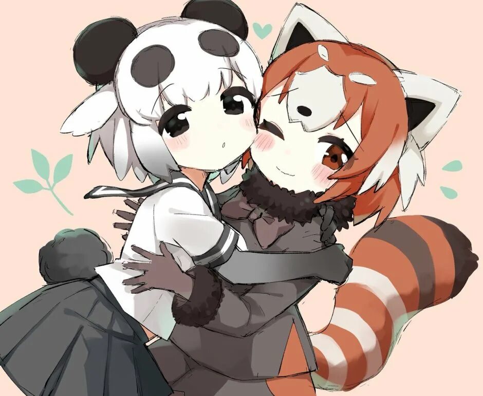 Панда и лиса. Kemono friends панда. kemono friends красная панда. лиса и панда.