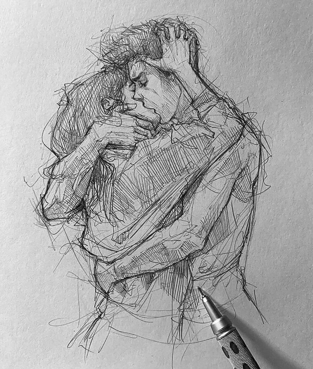 Pencil drawing arts. Наброски карандашом. Графика карандашом. Наброски портретов. Необычные рисунки карандашом.
