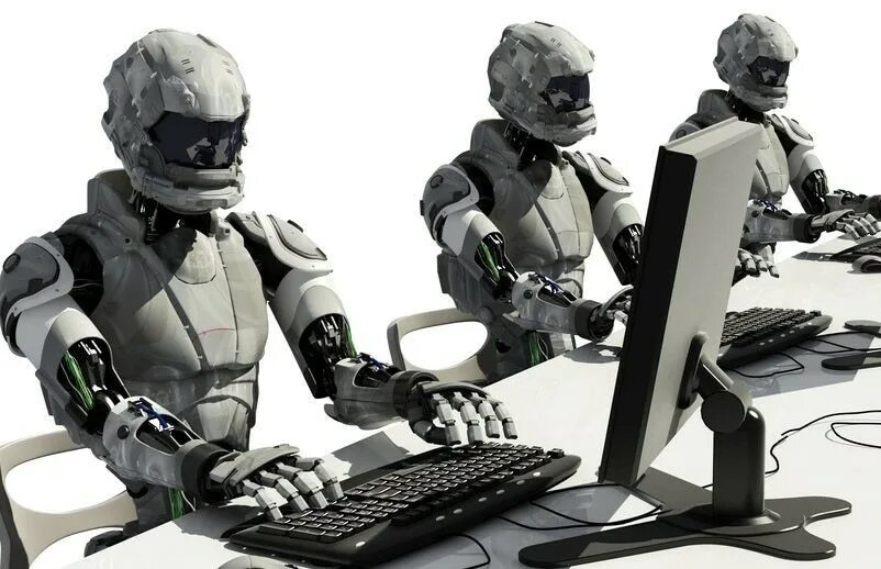 Робот за компьютером. Торговый робот. Боты роботы. Боты в интернете.