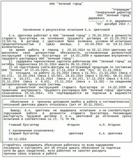 Заключение о результатах испытания