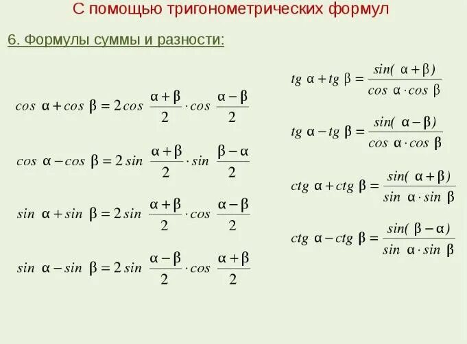 Алгебра 10 класс формулы преобразования тригонометрических. Формулы сумм тригонометрических тождеств. Тождества тригонометрии 10 класс формулы. Основные тригонометрические формулы 9 класс Алгебра. Тригонометрические формулы 10 класс урок