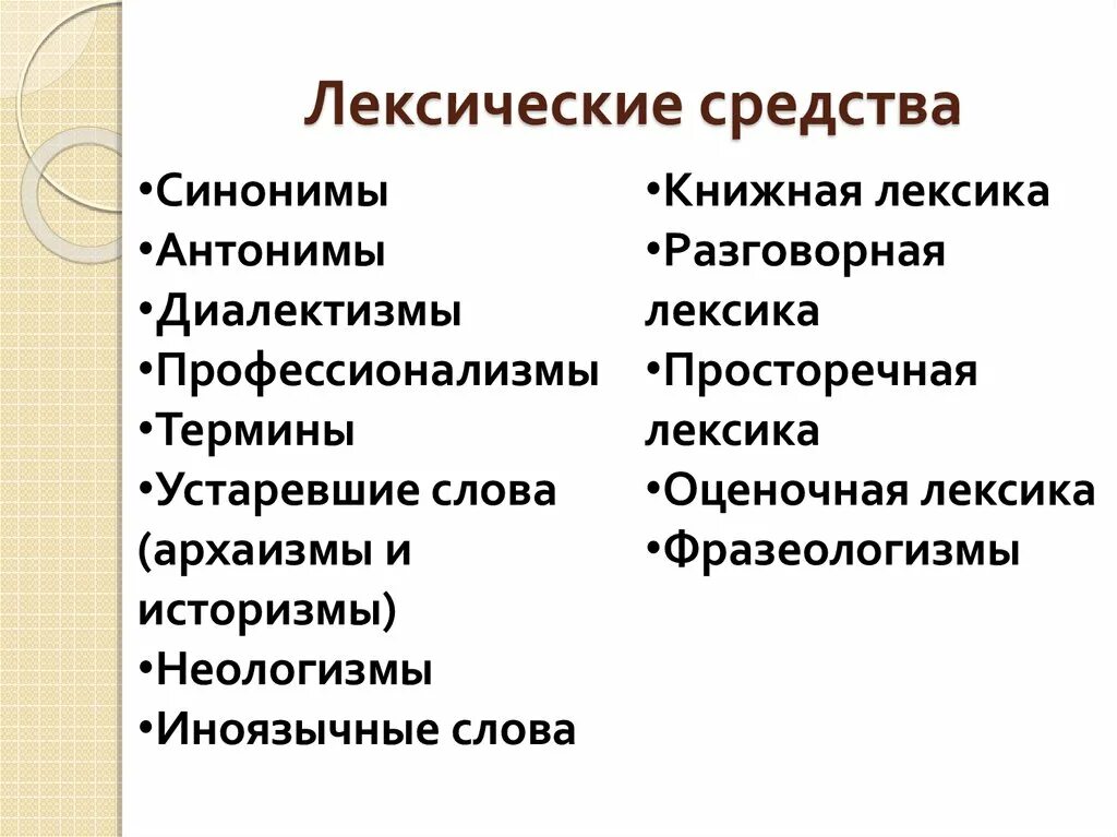 Лексическом многообразии. Лексические средства выразительности. Основные лексические средства выразительности. Лексическая выразительность. Табличка лексические средства выразительности.