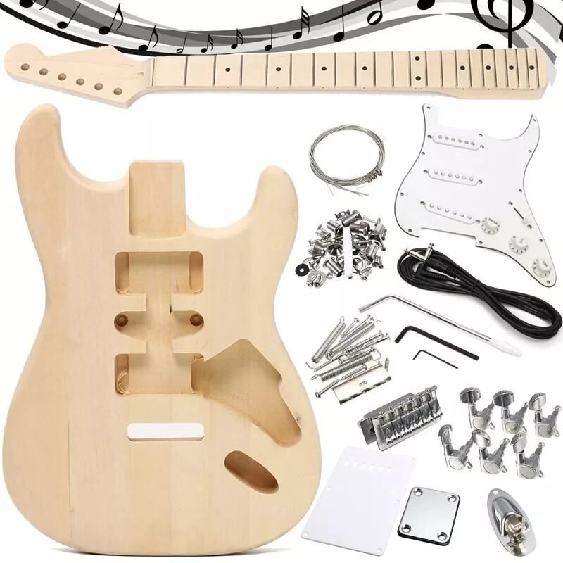 Комплект для сборки своими руками. Конструктор Fender Stratocaster. Basswood гитара. DIY набор для сборки стратокастера. Гитарный конструктор DIY.