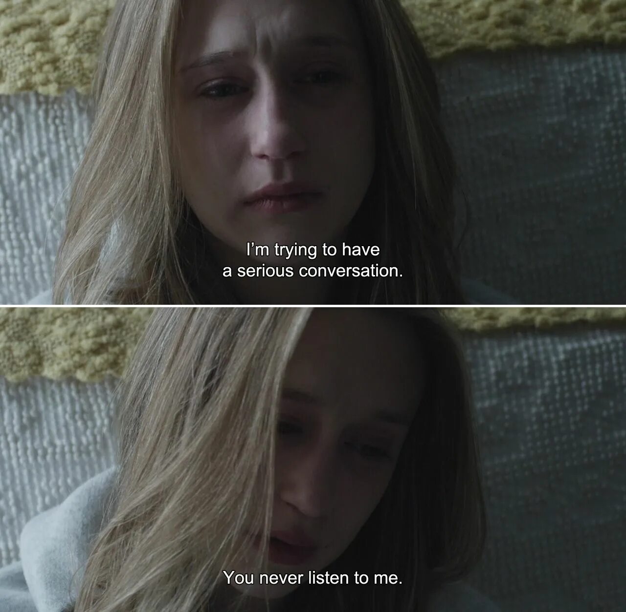 Джон вуден. Песня you my hurt. Наушники what are you listening to. She never listen to him. She never listen to him.