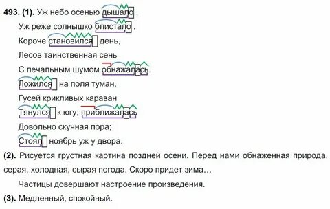 Уж небо осенью дышало синтаксический разбор предложения