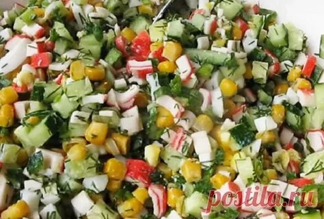 Огурец с крабовыми палочками