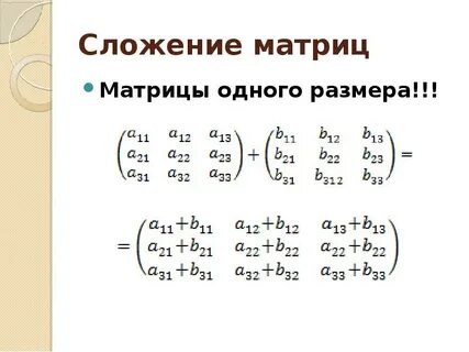 Сложение матриц c a b