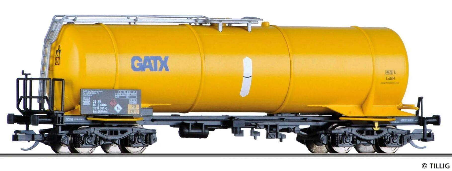 вагон-цистерна gatx 62153. желтая цистерна. прицеп тапз-755.