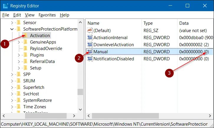 Windows 10 activation txt. Редактор реестра activation interval. notificationdisabled. regedit-manual-. office protection regedit act.