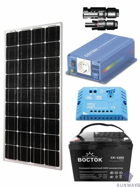 Комплект солнечной батареи с аккумулятором. Автономная Солнечная энергосистема Санни. Sunway Солнечная панель. Солнечная батарея и мап 9квт. Солнечная батарея на 220 вольт.