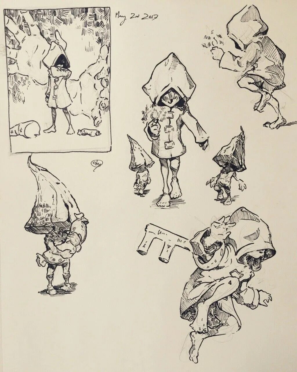 Шестая рисунки. Little Nightmares шестая референс. Little Nightmares шестая и Гном. Little Nightmares 2 концепт арты.