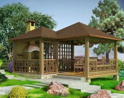 Беседка барбекю для дачи под ключ