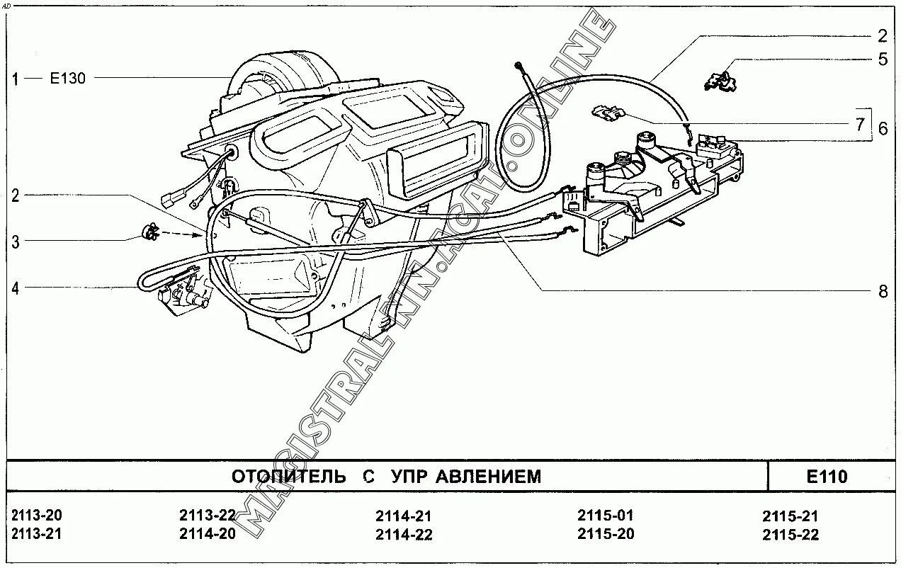 Воздух печки ваз 2115
