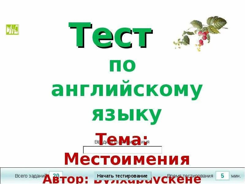Контрольная работа местоимение 2 класс