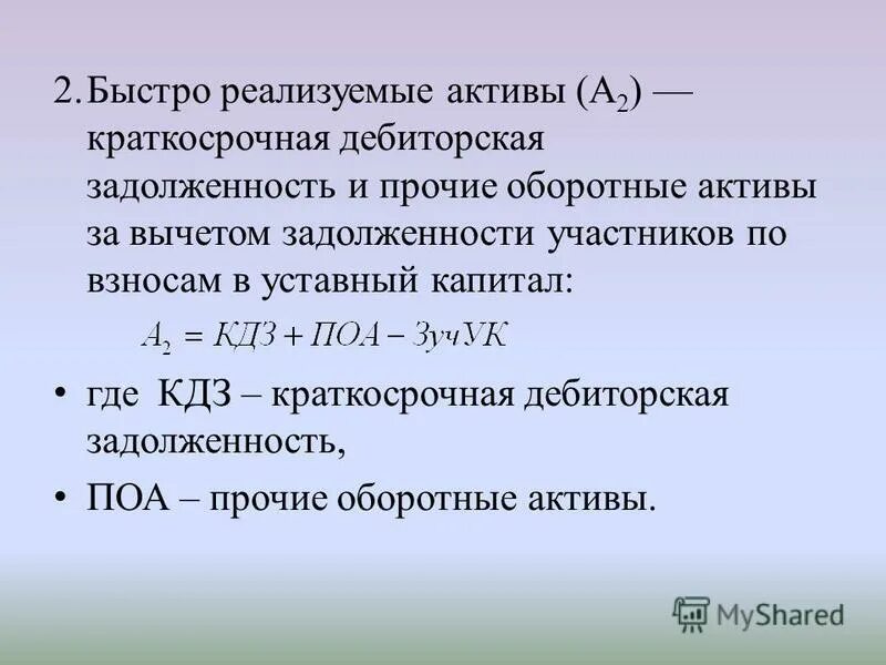 Активы за вычетом обязательств