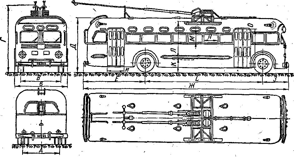 Устройство троллейбуса. Троллейбус МТБ-82 чертеж. МТБ 82 чертеж. ЗИУ 9 чертеж. Чертёж троллейбуса ЗИУ-682.