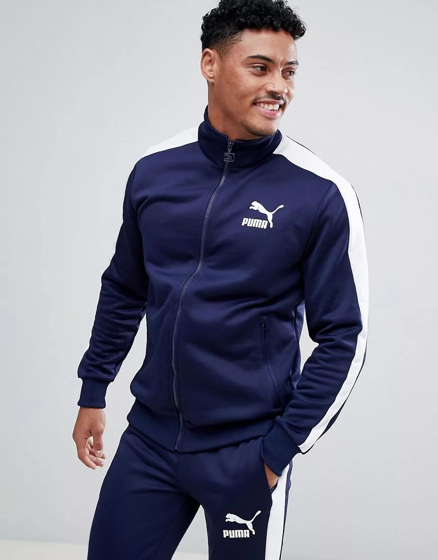 Спортивный костюм классика. Спортивный костюм Puma t7. Костюм Пума t7. Puma t7 костюм Tracksuit. Пума костюм t7 черный.