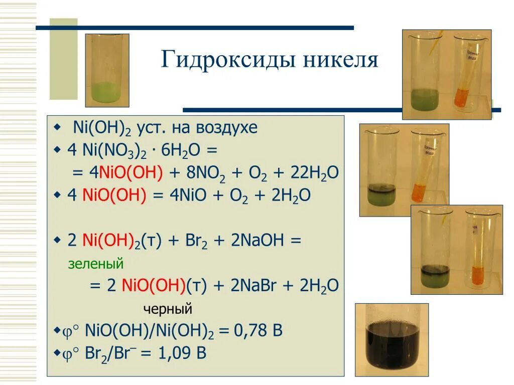 Nio h2o. Реакция образования гидроксида никеля 2. Гидроксид никеля 2 формула. Гидроксид никеля 2 гидроксид никеля 3. Гидроксид никеля 2 на воздухе.