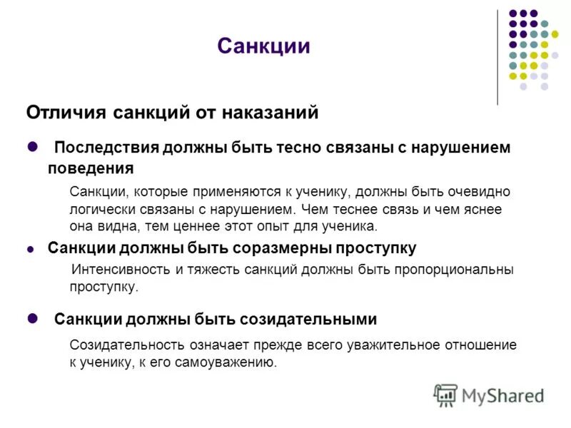 Модель поведения санкции. Модель поведения санкции