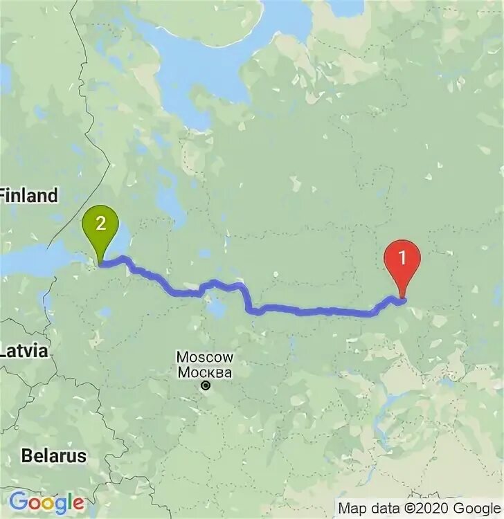 Пермь питер км
