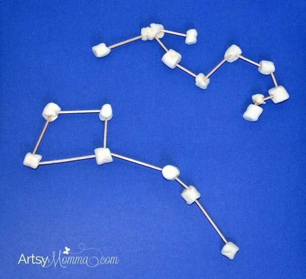 Поделка Созвездие. Макет созвездия. Созвездие из подручных материалов. Созвездие из зубочисток. Макет созвездия своими руками