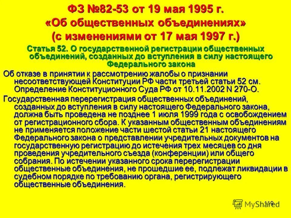 отказ в регистрации общественного объединения. порядок регистрации общественных объединений.