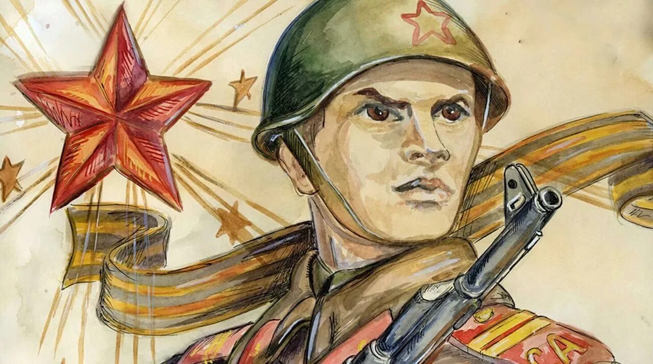 Рисунки на военную тему. Рисунок ко Дню Победы. Образ защитника Отечества.