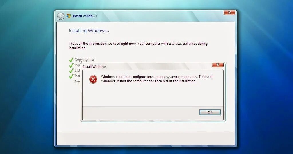 Установка Windows 7. Error Windows 7 на установке. Свой виндовс erro. 2738 Ошибка Windows 7.