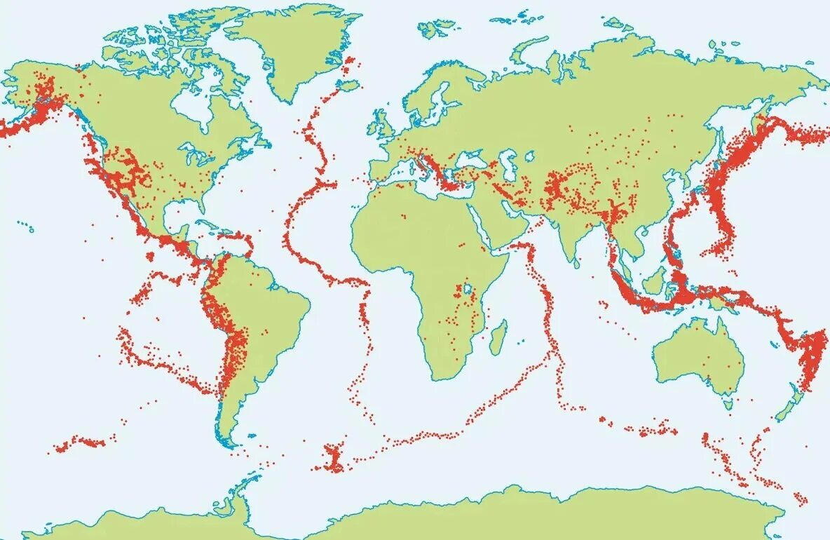 Землетрясение расположение. Сейсмические пояса и вулканы. Карта сейсмически активных зон земли.